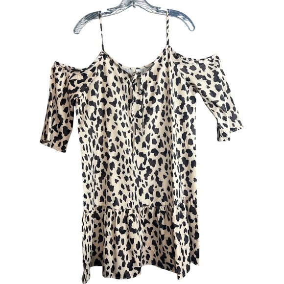 Womens Medium Animal Print Cold-Shoulder Dress - Picture 2 of 7
